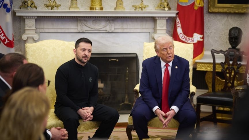 Ілюстратвине фото. Володимир Зеленський та Дональд Трамп у Білому домі, 28 лютого 2025 року