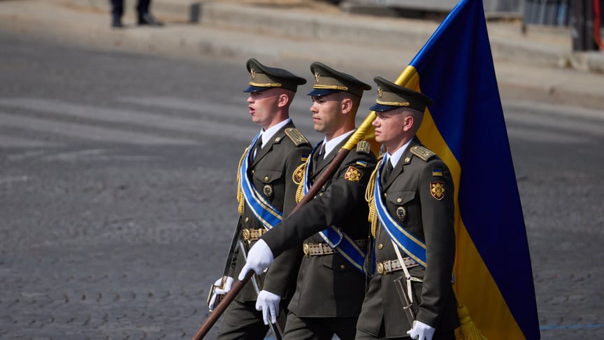 Ілюстративне фото. Українські військові на параді в Парижі, 14 липня 2026 року