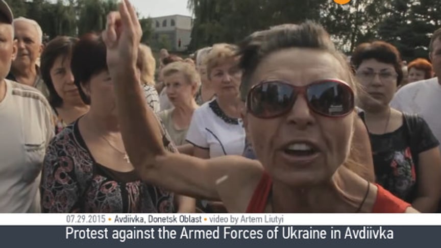 Eastern Ukraine Avdiivka Protests Against The Escalation In Their City