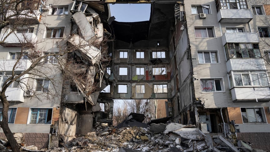 Житловий будинок, зруйнований російськими військами в Бахмуті, 24 лютого 2023 року