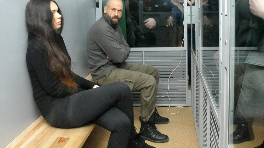 Засуджені Олена Зайцева та Геннадій Дронов під час судового засідання у справі про ДТП на вулиці Сумській, у Київському районному суді Харкова, 26 лютого 2019 р. Цього дня суд у Харкові виголосив вирок Олені Зайцевій та Геннадію Дронову у справі про резонансне ДТП 18 жовтня 2017 року у Харкові, внаслідок якого на місці загинули п'ятеро осіб, ще один постраждалий помер від травм у лікарні