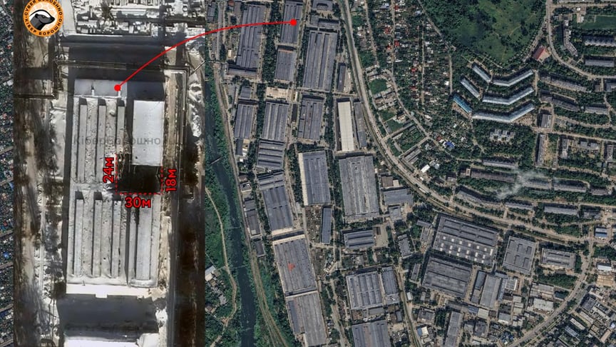 Вид Воткинского завода после удара украинских ракет