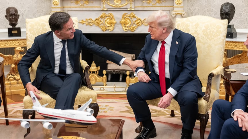 Генеральний секретар НАТО Марк Рютте та президент США Дональд Трамп у Білому домі,