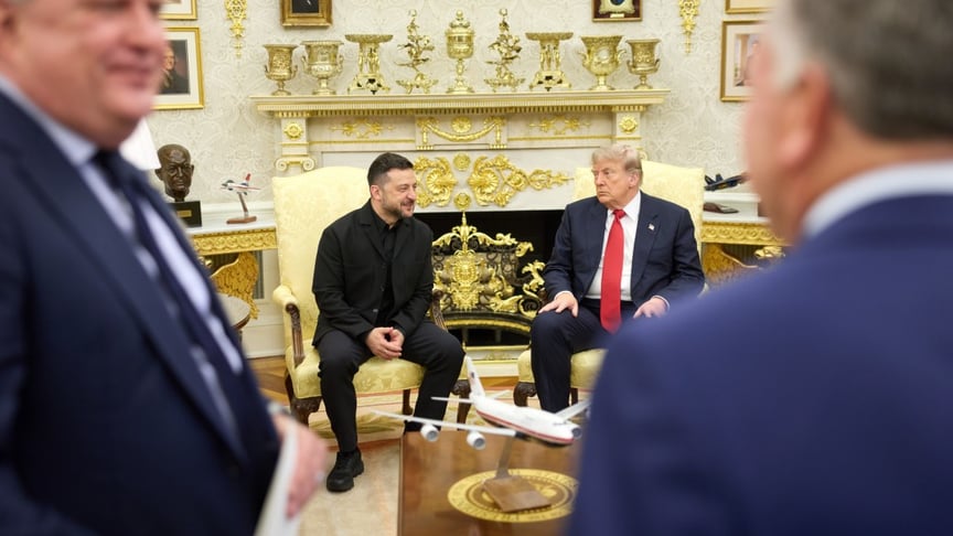Президент України Володимир Зеленський під час зустрічі з президентом США Дональдом Трампом