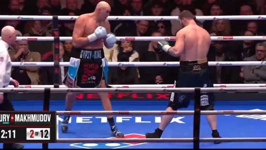 Тайсон Ф'юрі під час бою з росіянином Арсланбеком Махмудовим