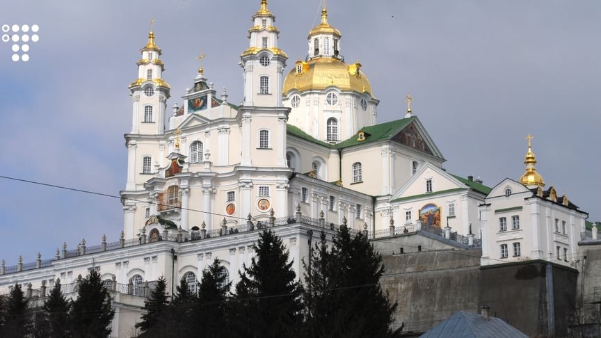 The quarantined Holy Dormition Pochayiv Lavra is located in the Ternopil region, western Ukraine.