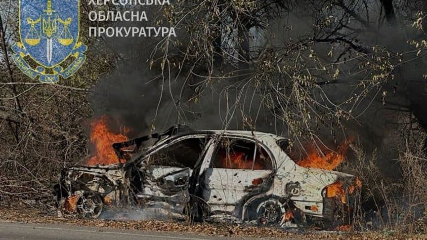 На Херсонщині автівка потрапила під обстріл, 31 жовтня 2023 року