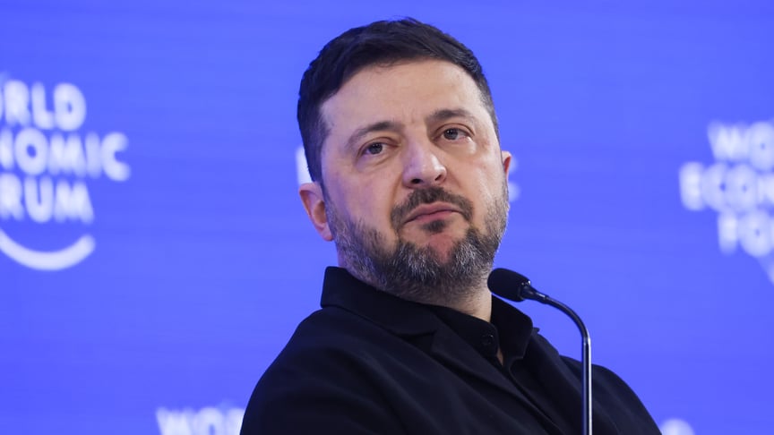 Президент України Володимир Зеленський на 56-му щорічному засіданні Всесвітнього економічного форуму у Давосі, Швейцарія, 22 січня 2026 року