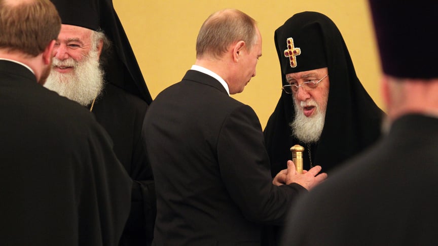 Патріарх Ілля II із російським лідером володимиром путіним, 2013 рік