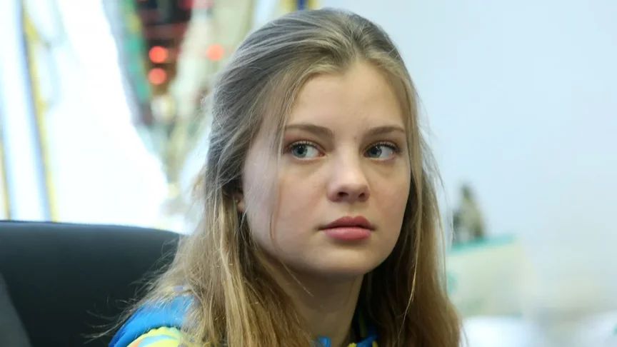 Софія Лискун під час пресконференції у Києві в липні 2018 року