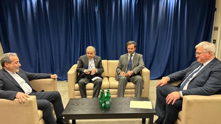 Міністри закордонних справ Ірану й України Аббас Арагчі й Андрій Сибіга Міністри закордонних справ Ірану й України Аббас Арагчі й Андрій Сибіга