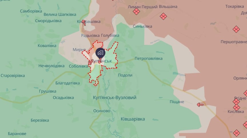 У північну частину Куп'янська змогли пробратися російські війська У північну частину Куп'янська змогли пробратися російські війська