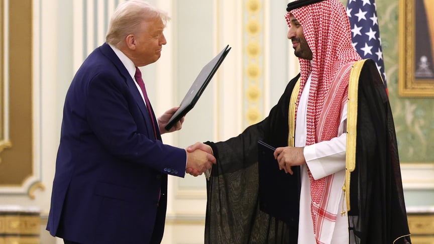 Президент США Дональд Трамп та кронпринц Саудівської Аравії Мухаммед бін Салман, Саудівська Аравія, 13 травня 2025 року