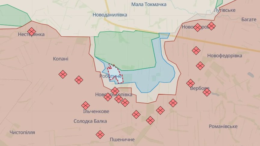 Силы обороны освободили 1,5 км² вблизи Роботиного
