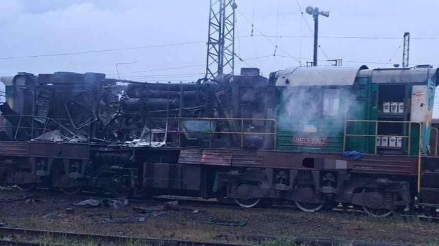 Пошкоджений локомотив на Харківщині, 14 травня 2026 року