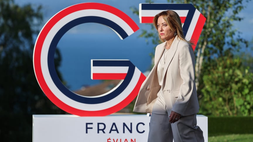 Прем'єр-міністерка Італії Джорджа Мелоні на саміті G7, 15 червня 2026 року