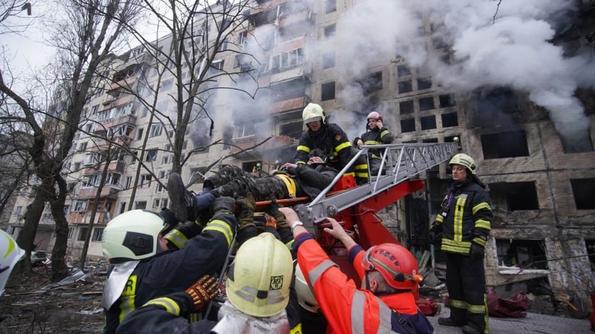 Влучання снаряда у багатоповерхівку в Києві, 14 березня 2022 року