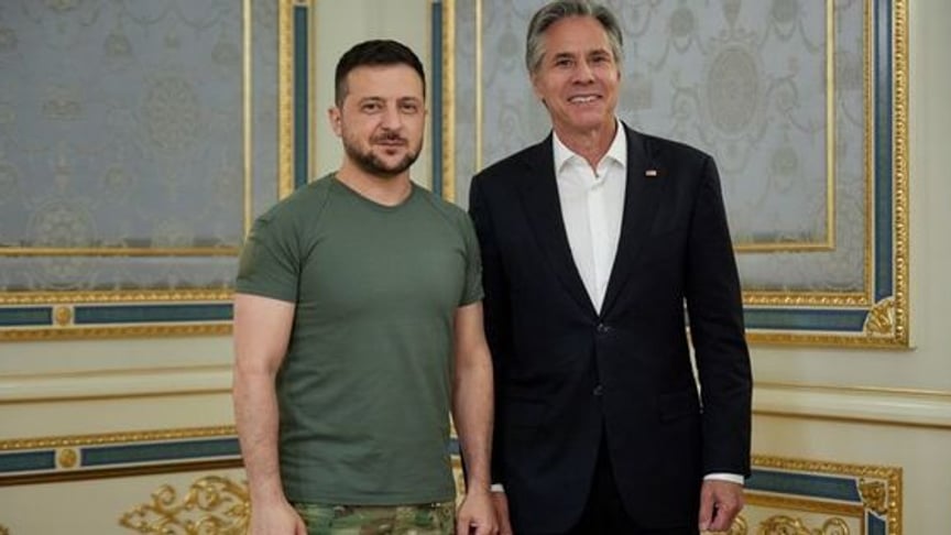 Volodymyr Zelenskyy and Antony Blinken, September 8, 2022