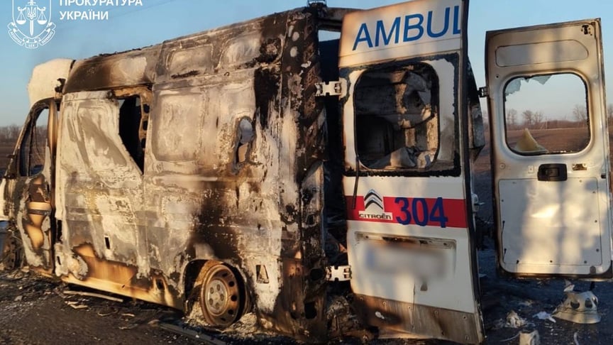 Оккупанты попали беспилотником в машину медиков возле села Красная Волна Харьковской области