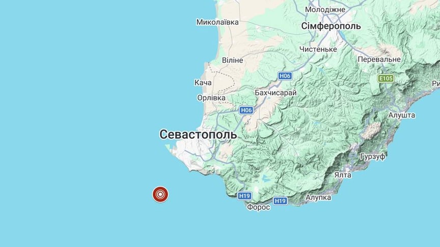 Місце землетрусу в Криму