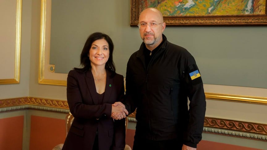 Федеральна міністерка економіки та енергетики Німеччини Катеріна Райхе та міністр енергетики України Денис Шмигаль