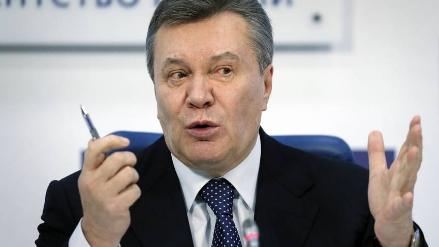 Президент-утікач Віктор Янукович під час прес-конференції у Москві, Росія, 2 березня 2018 року