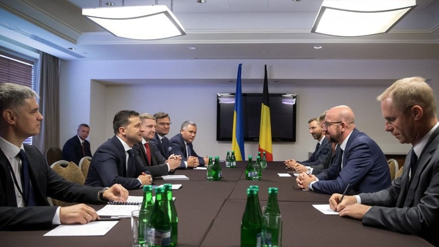 Зустріч президента України Володимира Зеленського з прем’єр-міністром Бельгії Шарлем Мішелем, Варшава, 1 вересня 2019 року