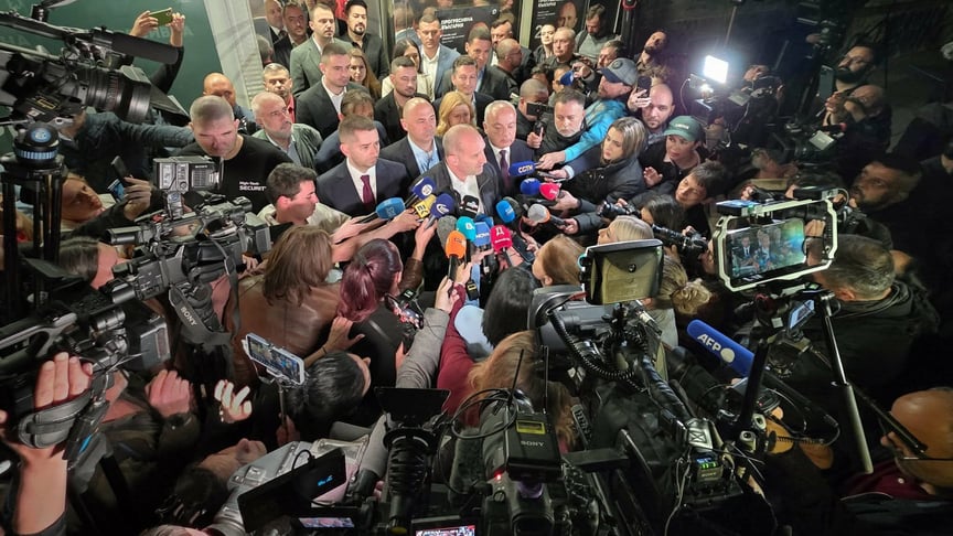 Лідер партії «Прогресивна Болгарія» Румен Радєв після перемоги на парламентських виборах