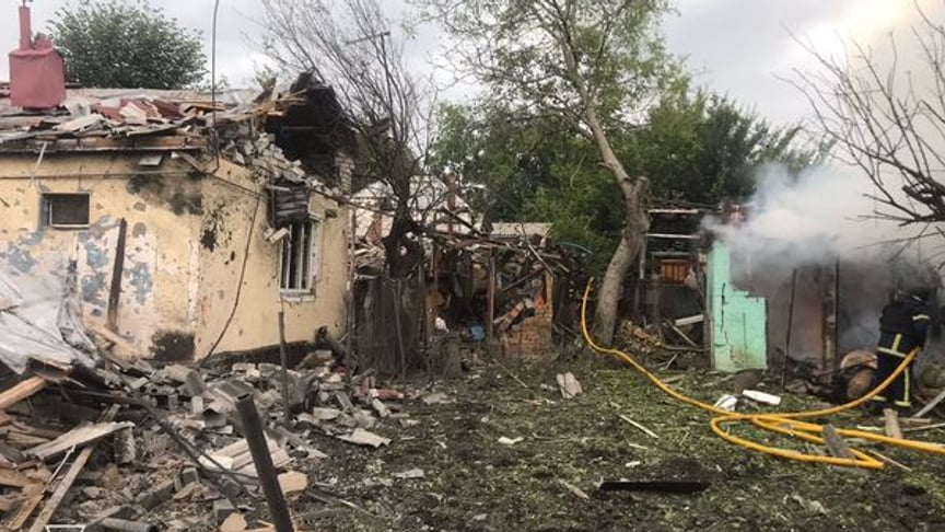 Последствия российского удара по городу Дергачи Харьковской области, 26 июня 2024 года