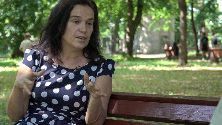 Художниця Євгенія Йепес-Віньєса під час інтерв'ю hromadske, Київ, 27 червня 2020 року