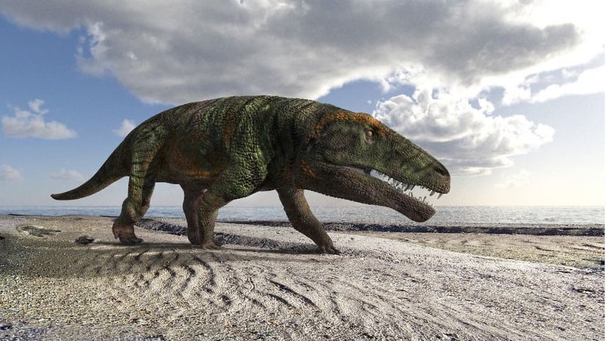 Реконструкция вида Isochirotherium gardettensis, следы которого, вероятно, нашли в итальянских Альпах на высоте 2200 метров