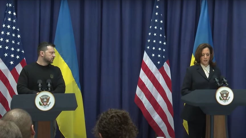 Президент Володимир Зеленський та віцепрезидентка США Камала Гарріс