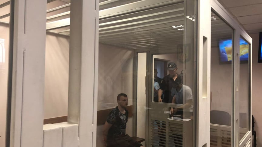Подозреваемый в убийстве 11-летней Дарьи Лукьяненко Николай Тарасов, Киевский городской суд Одессы, 21 июня 2019 года