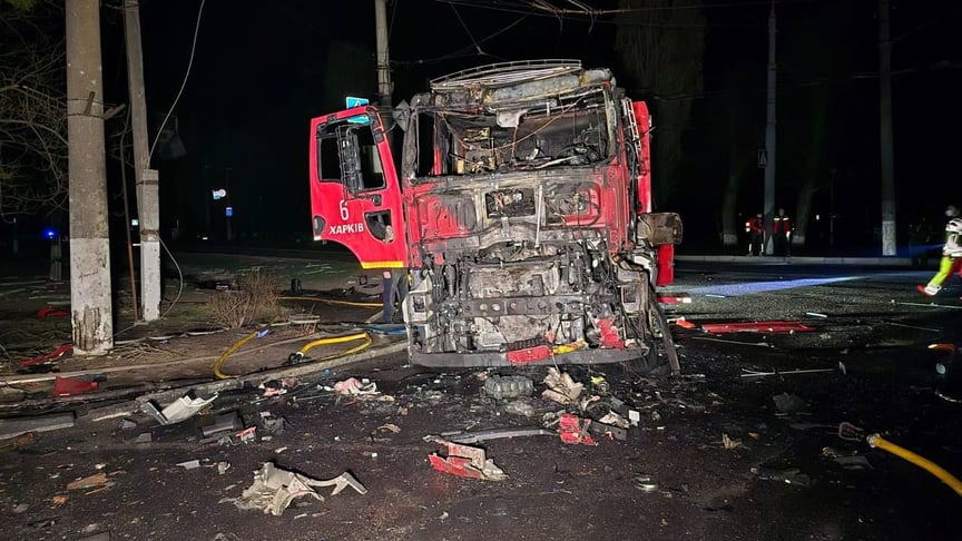 Three rescuers killed in a massive attack by Shahed drones in Kharkiv