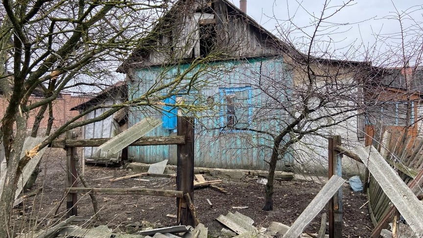 Последствия российских обстрелов села Новоосиново Харьковской области, 18 марта 2024 года