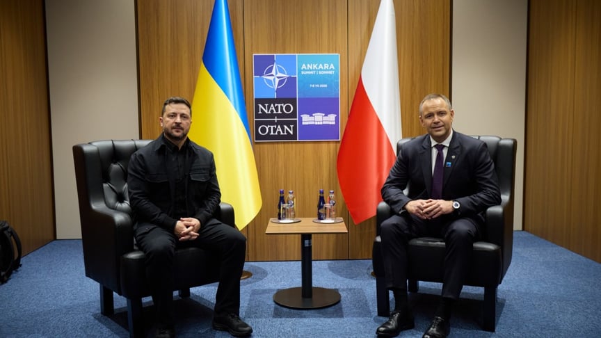 Президент України Володимир Зеленський та президент Польщі Кароль Навроцький