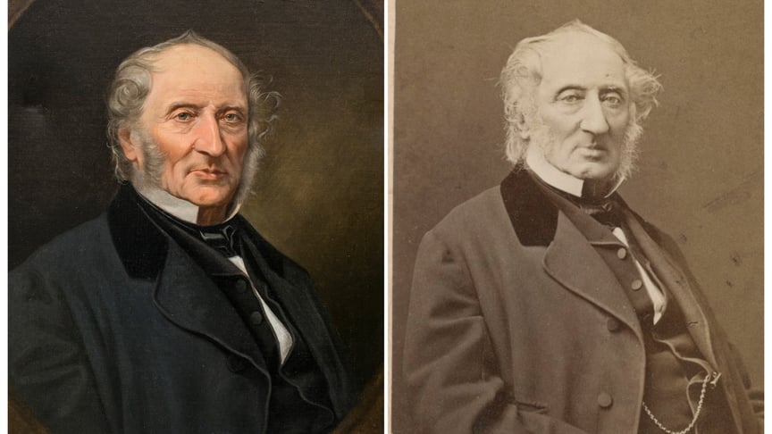 Портрет графа Казимира Лянцкоронського Портрет графа Казимира Лянцкоронського (ліворуч) та його фото з архівів Польської академії наук, завдяки якому його вдалося ідентифікувати (праворуч)