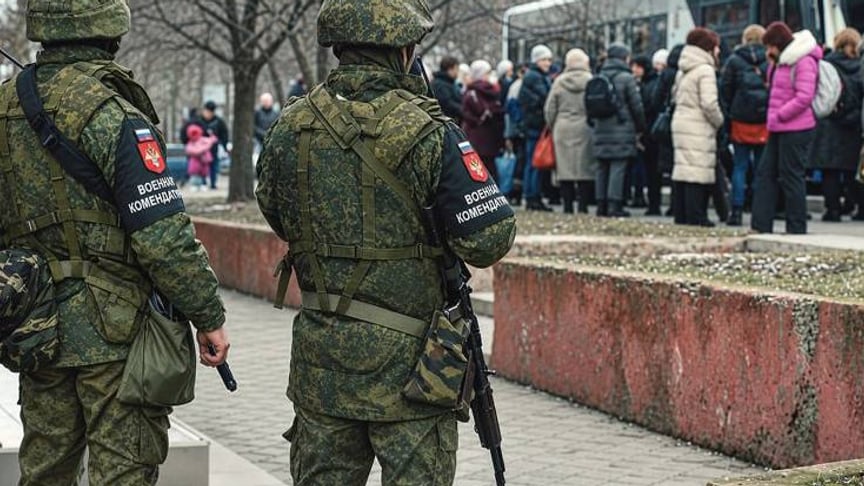 російські військові на тимчасово окупованій території України російські військові на тимчасово окупованій території України