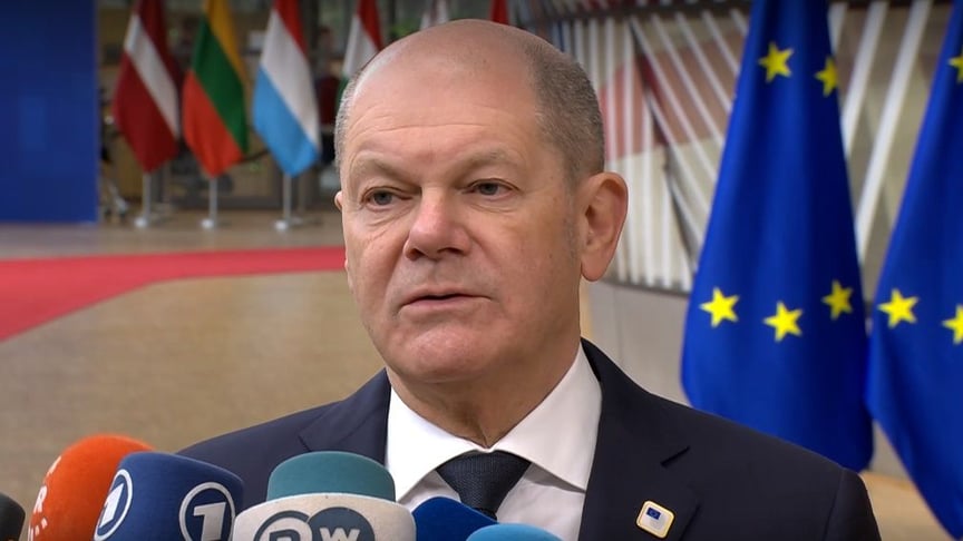 Канцлер Німеччини Олаф Шольц на саміті ЄС, 21 березня 2024 року