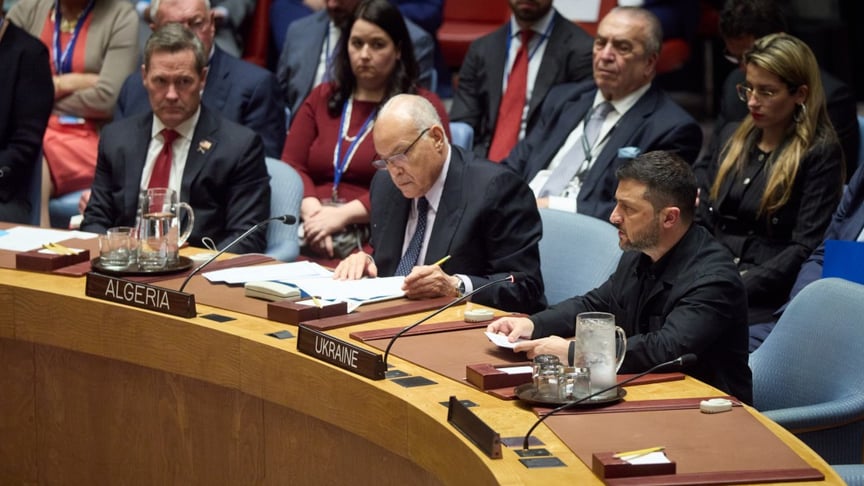 Президент України Володимир Зеленський на засіданні Ради Безпеки ООН щодо України