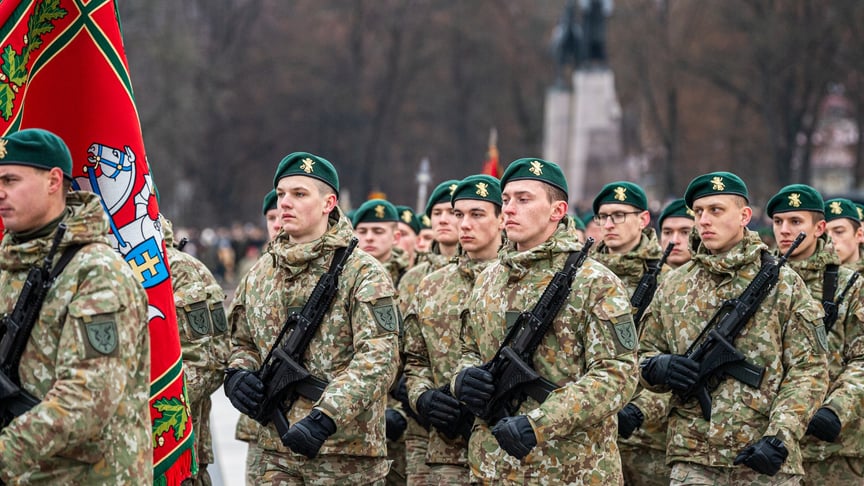 Ілюстративне фото. Литовські військові під час святкування 107-ї річниці відновлення литовської армії у Вільнюсі, листопад 2025 року