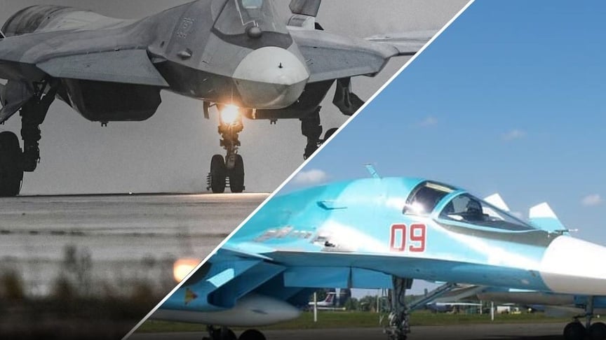 За 1700 км от границы. Силы обороны поразили российские самолеты Су-57 и Су-34 — Генштаб