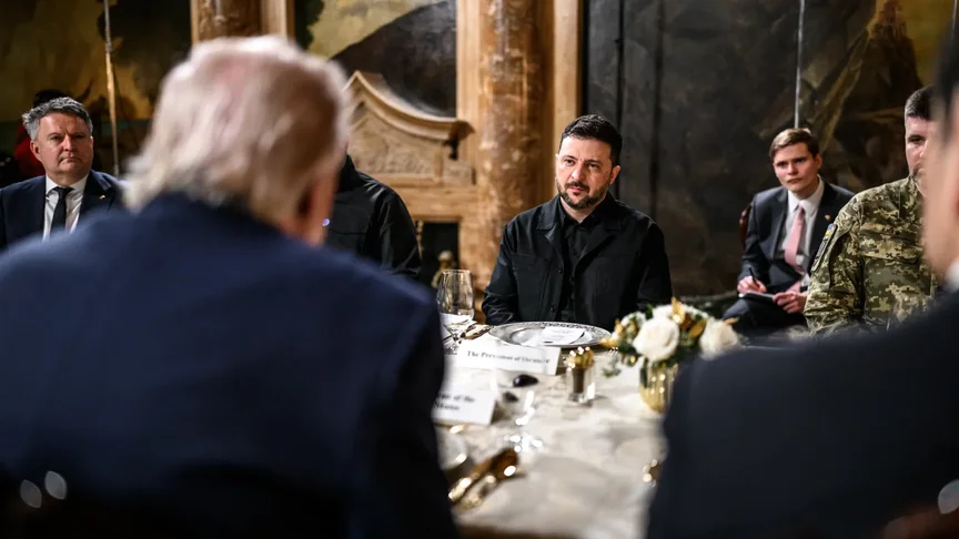 Ілюстративне фото. Президент України Володимир Зеленський навпроти президента США Дональда Трампа під час зустрічі у Вашингтоні