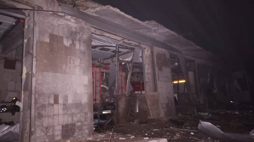 Наслідки російської атаки по пожежній частині Ізюма, 27 жовтня 2023 року
