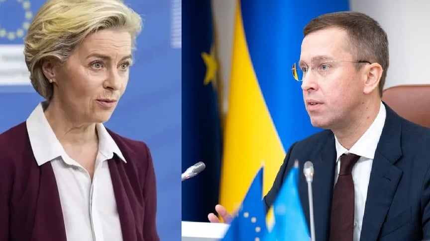 Collage: Ursula von der Leyen and Sergii Koretskyi Collage: Ursula von der Leyen and Sergii Koretskyi