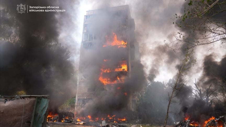 Наслідки російського удару по Запоріжжю
