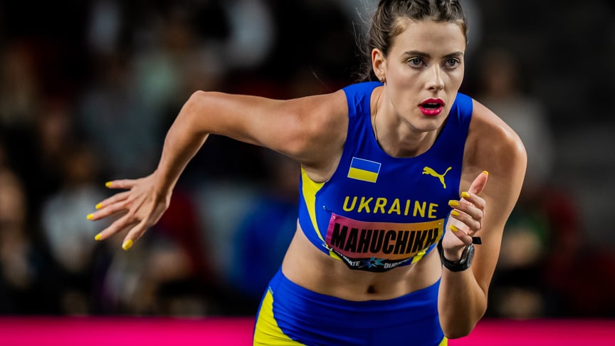 Ярослава Магучіх під час змагань зі стрибків у висоту на чемпіонаті World Athletics Ultimate Championship у Будапешті, 11 вересня 2026 року