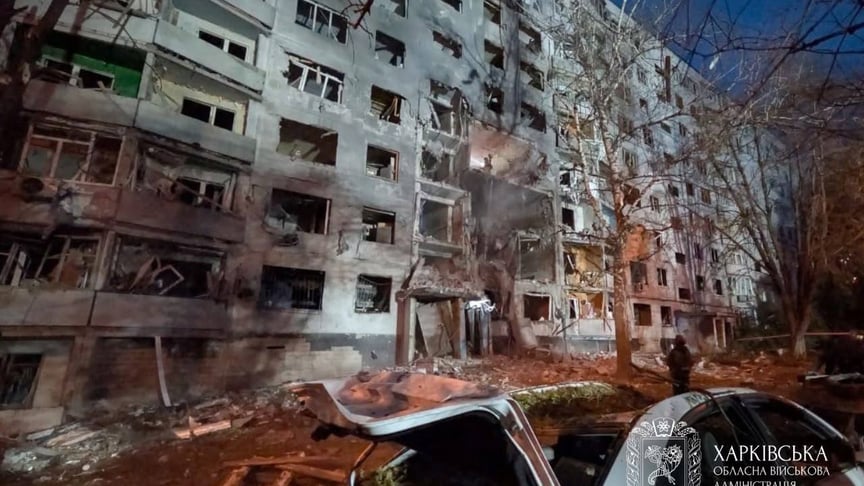 російські війська вдарили по багатоквартирному будинку в Салтівському районі Харкова, 28 вересня 2026 року