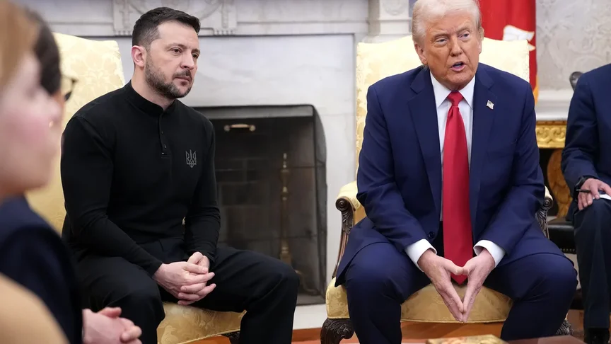 Президент США Дональд Трамп та президент України Володимир Зеленський під час зустрічі в Овальному кабінеті Білого дому 28 лютого 2025 року