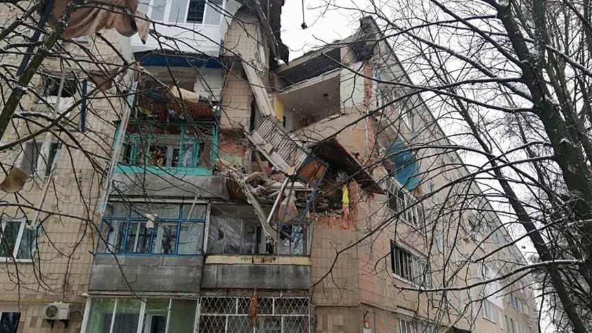 У багатоповерхівці Фастова вибух зруйнував три поверхи